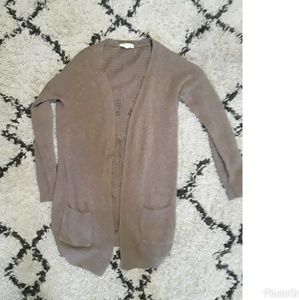 Long tan cardigan